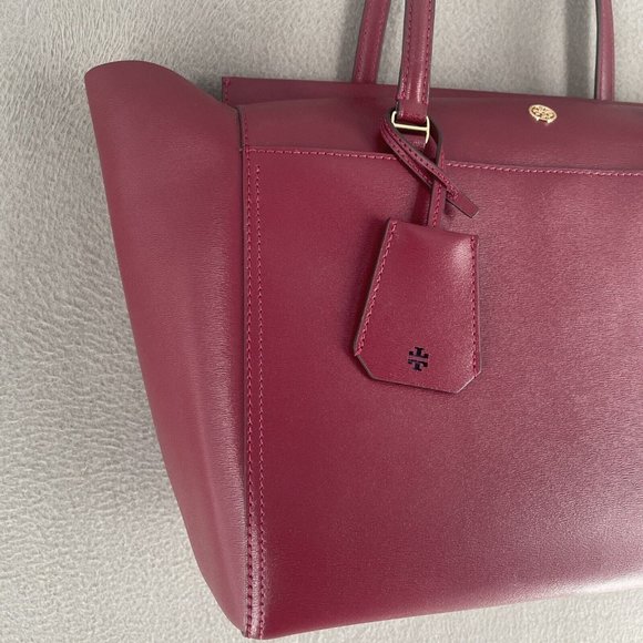 Tory Burch Women's Parker Tote Bag Imperial Garnet/Midnight Swim 37169 639 - Picture 2 of 15